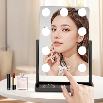 Détails du miroir de maquillage de stockage d'ampoule d'Hollywood Écran tactile